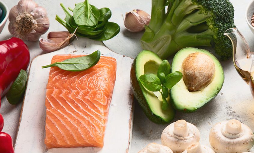 fatty fish, avocado, and other anti-inflammatory foods