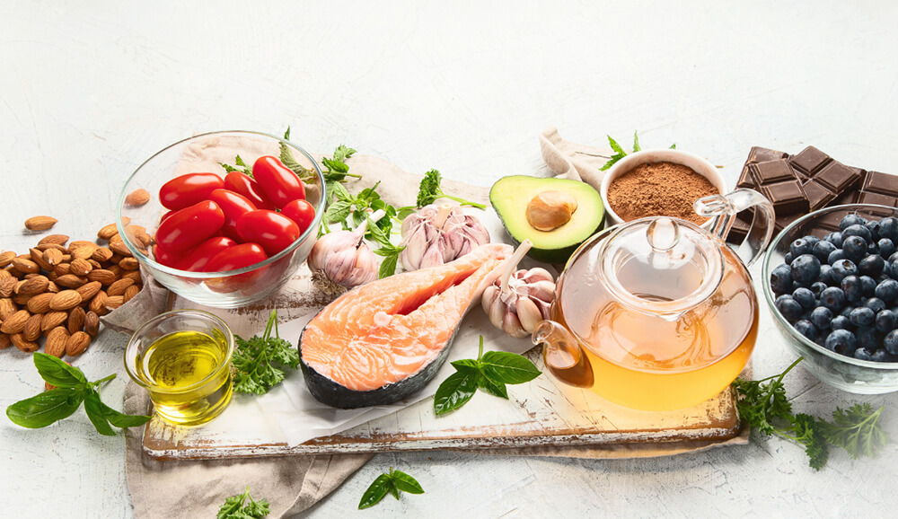 a plate of anti-inflammatory foods