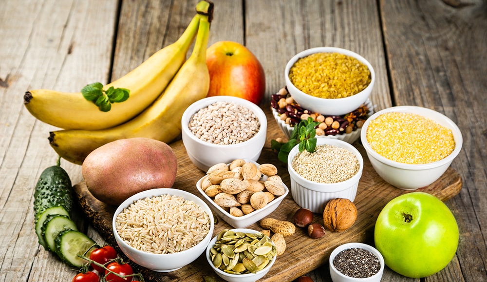 vegetarian foods on a board