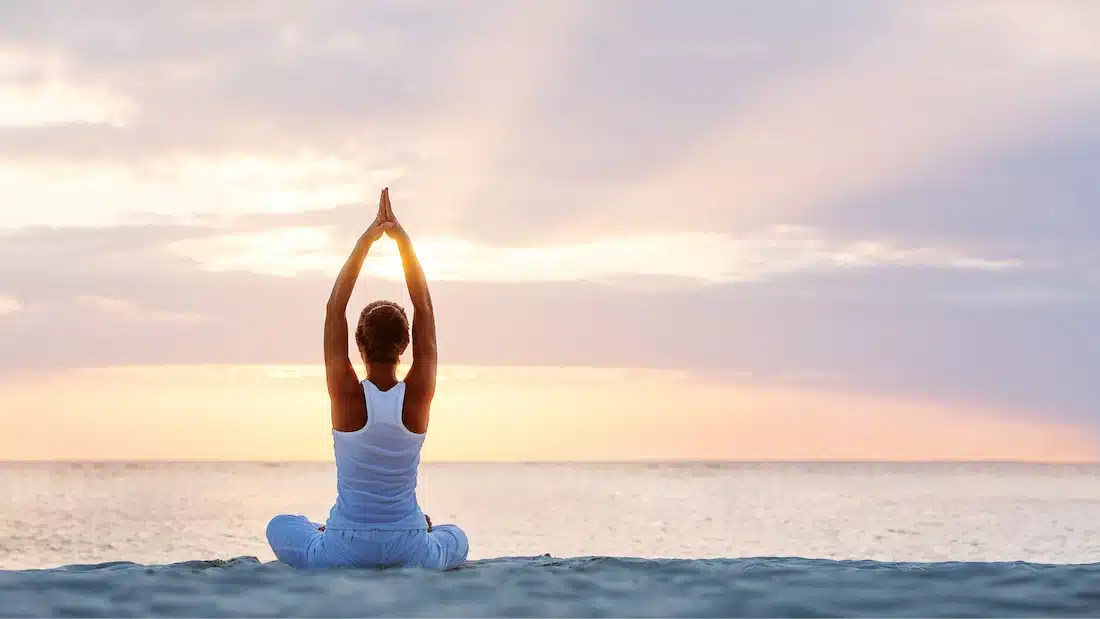 a person doing yoga to improve ADHD symptoms